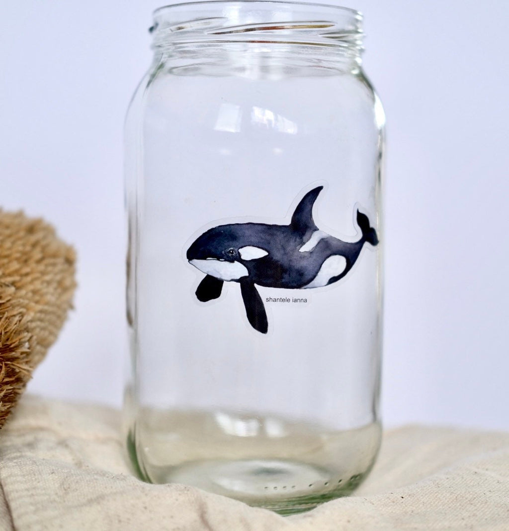 Orca sticker, waterproof sticker, vinyl sticker, outdoor sticker, laptop sticker, orca, killer whale sticker