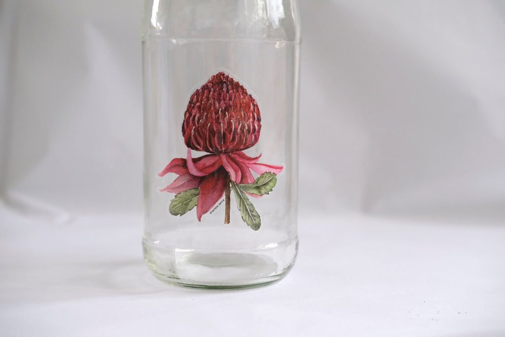 Waratah Flower Sticker: Waterproof Vinyl Decal