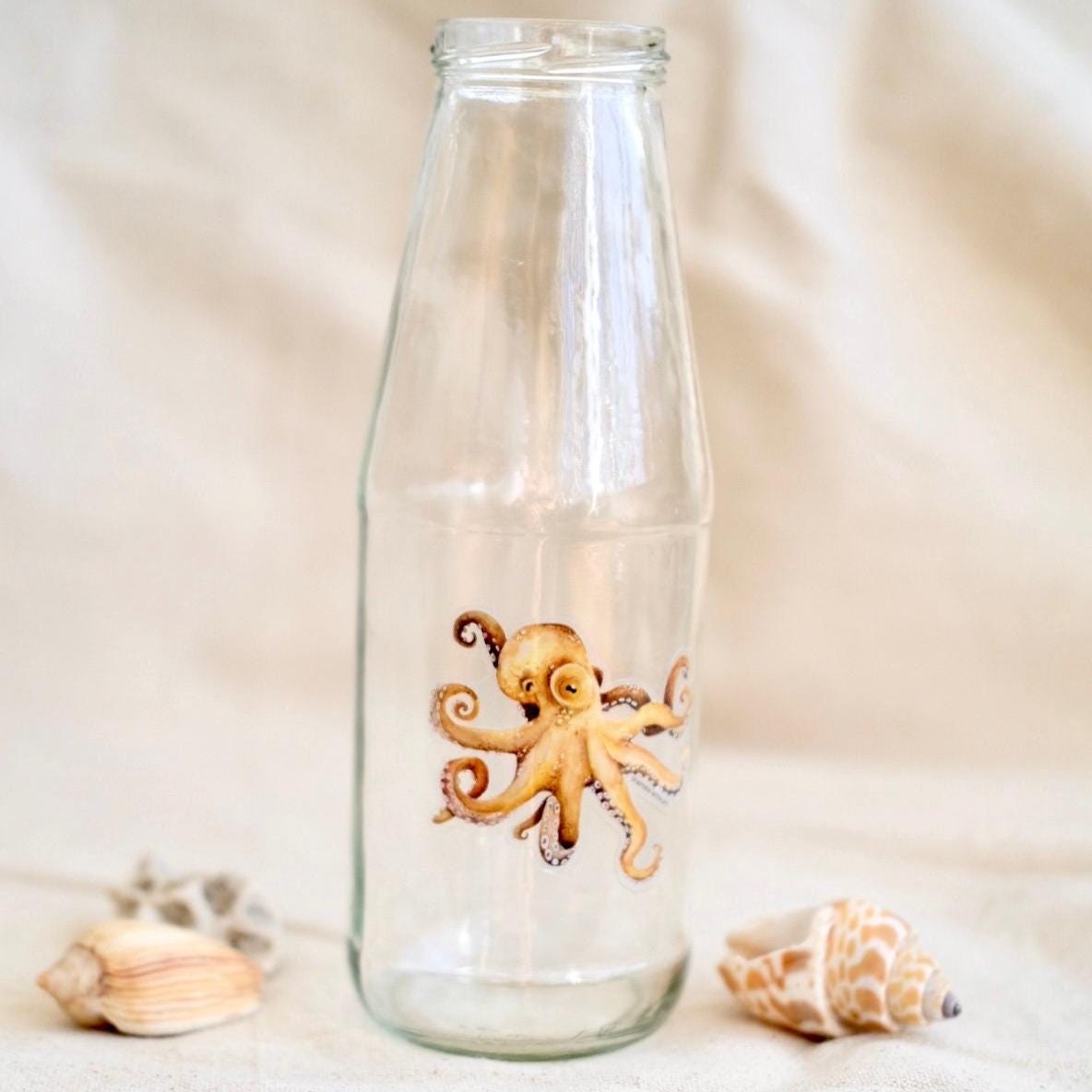 Watercolor Octopus Sticker: Waterproof Vinyl Art