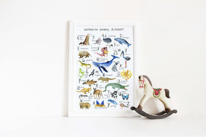 Australian animal alphabet print