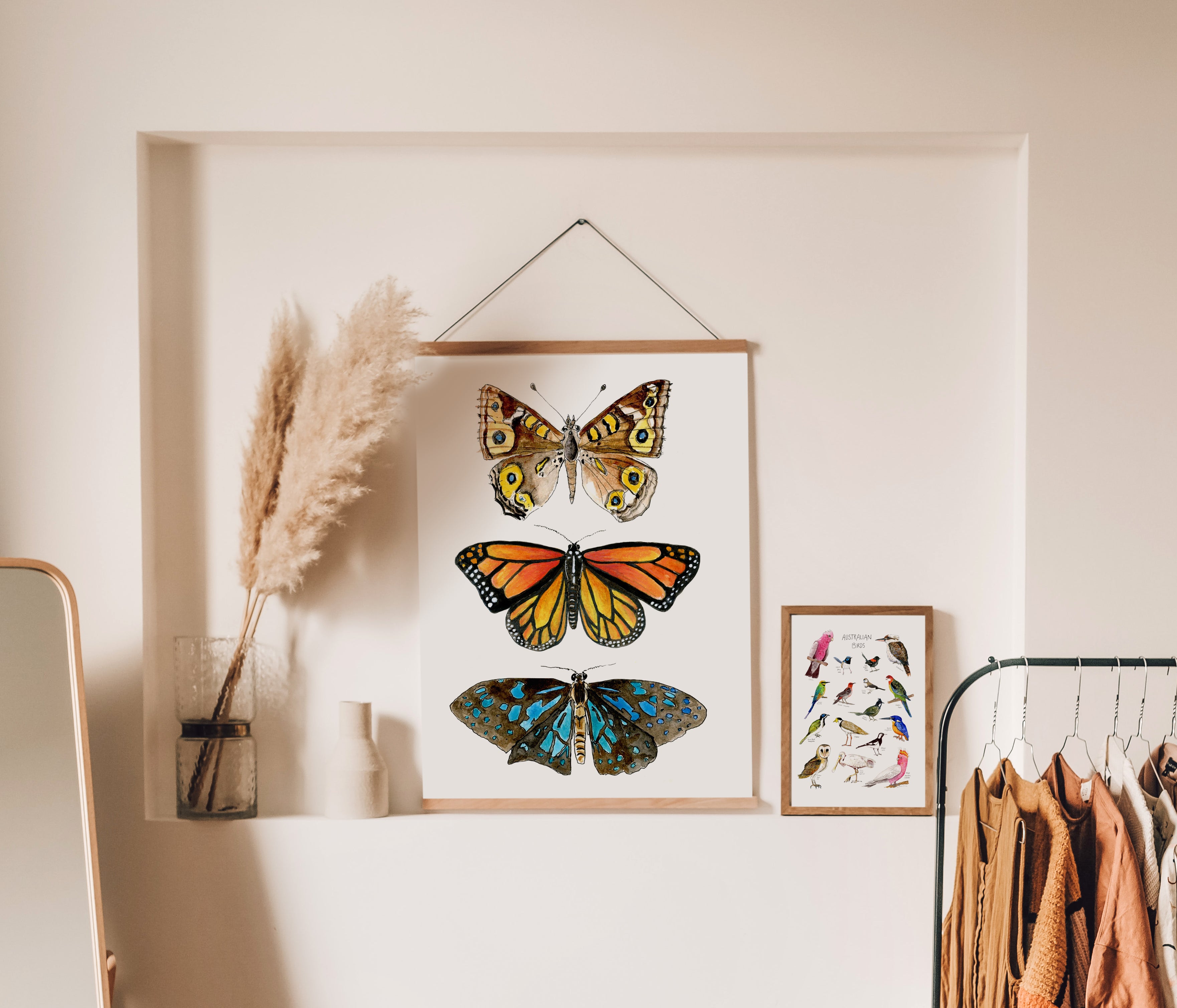 Orange butterfly print digital download