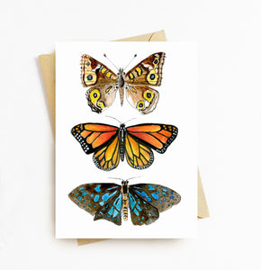 Three butterfly card