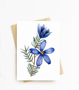 Blue Finger Flower Card