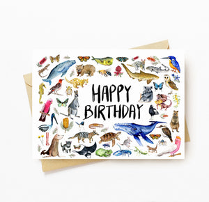 Australian animal's birthday card