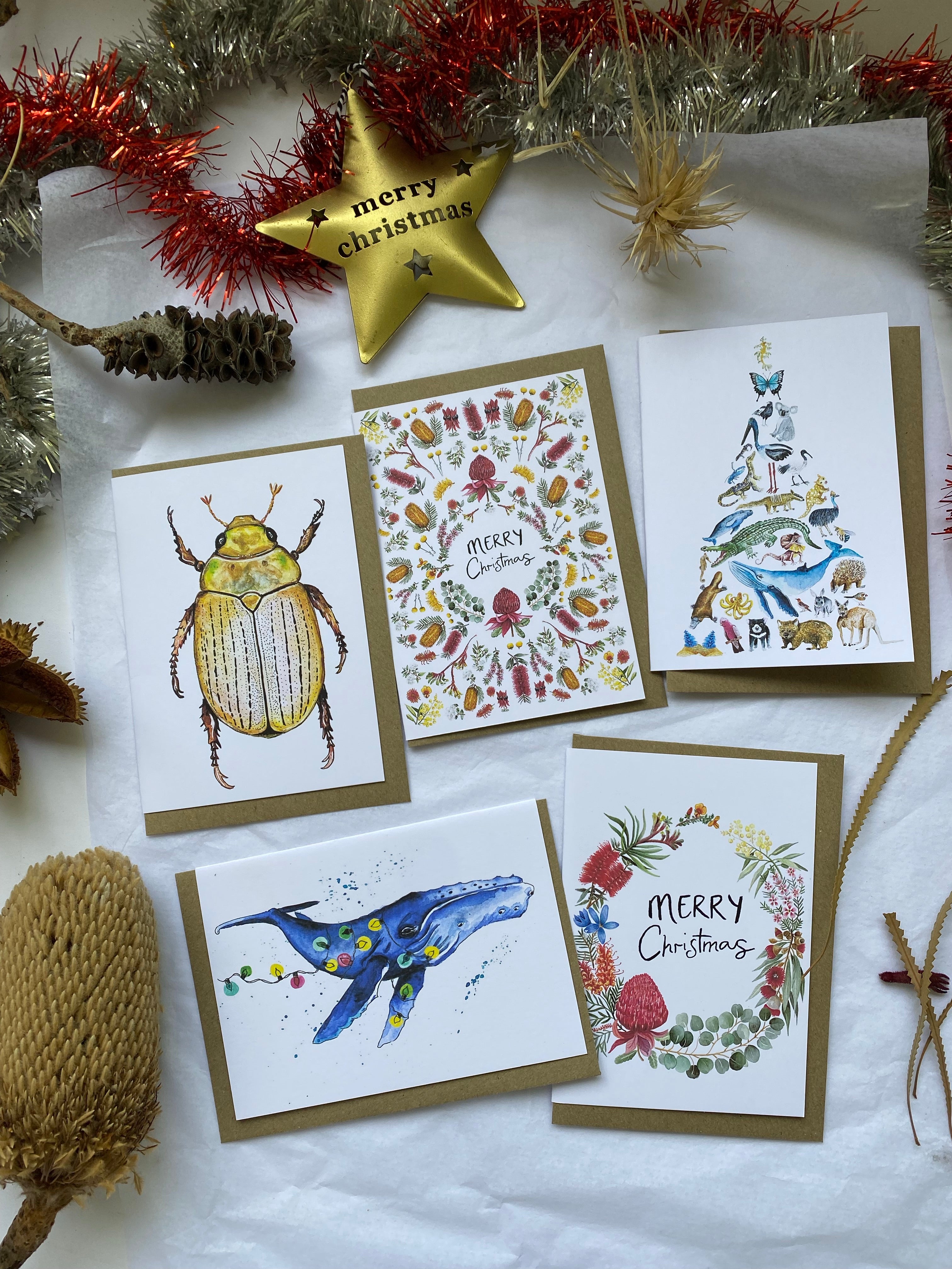 Australian Christmas Card 5 pack