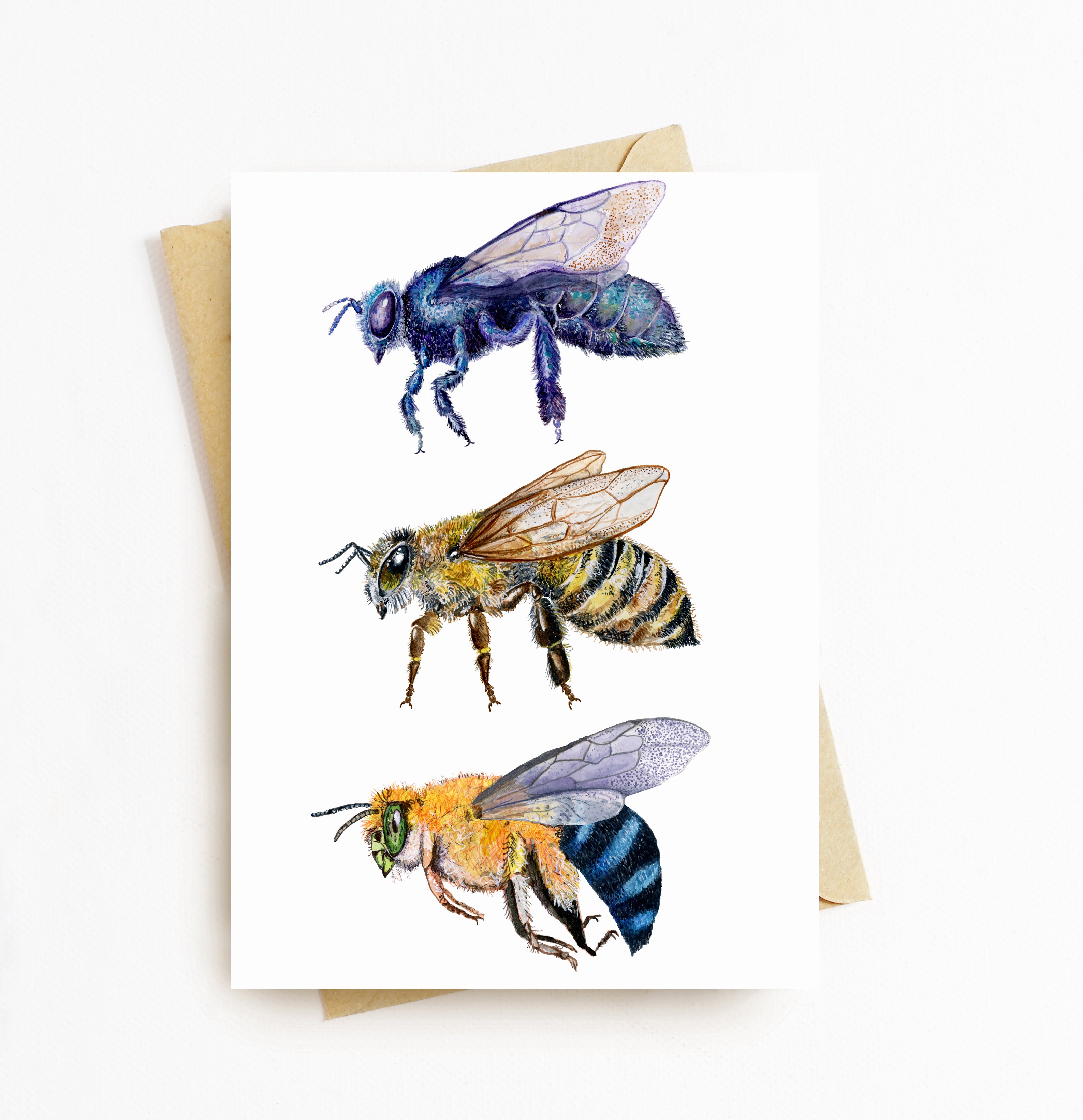 Three Bees card